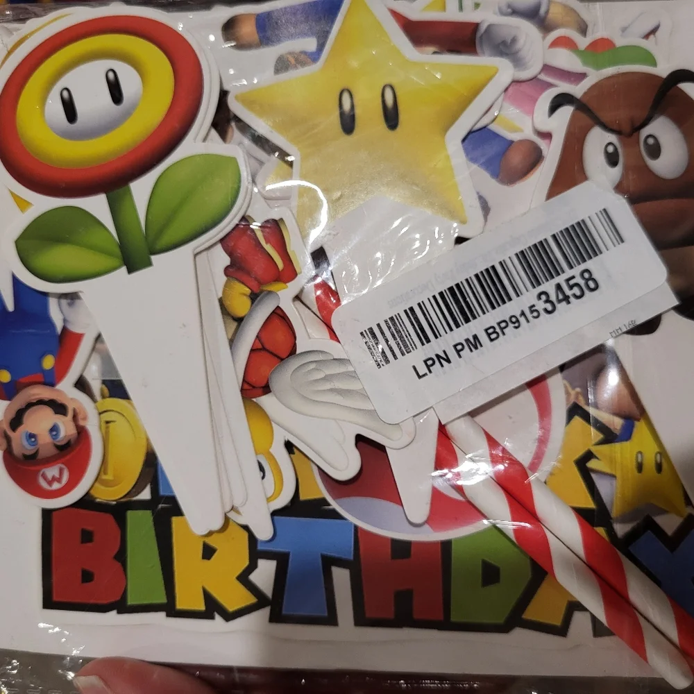 25Pcs Super Mario Cake Decorations with 24pcs Cupcake 1 Big Cake Topper